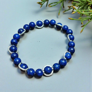 Bransoletka z "niebiańskich" kamieni -lapis lazuli