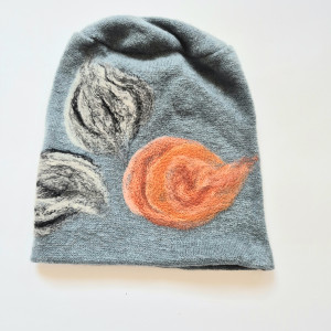 Czapka welniana kolor gołebi