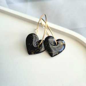 Kolczyki serca na kole