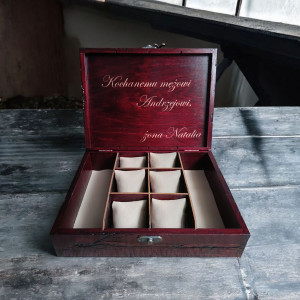 Pudełko na zegarki, bransoletki i łańcuszki, Drewniane na zegarki, bransoletki i łańcuszki