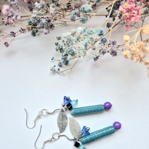 Kolczyki eleganckie niebieskie