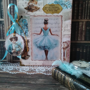 Balerina/ Kobiecy romantyczny notes/ pamiętnik w stylu vintage