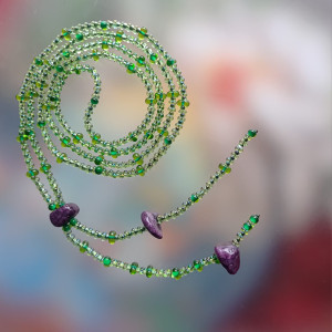 Naszyjnik Fioletowy Z Koralików