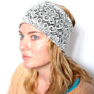 opaska etniczna koronkowa srebrna