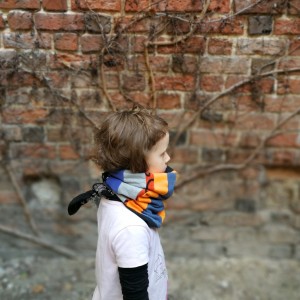  komin dziecięcy kolorowy dzianinowy patchworkowy