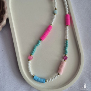 Naszyjnik z kamieni naturalnych i szklanych koralików