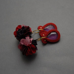 kolczyki lub klipsy sutasz z kwiatkami