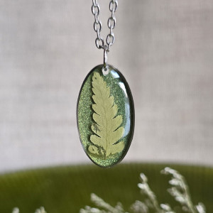 Wieczne kwiaty zawieszka z paprocią paproć