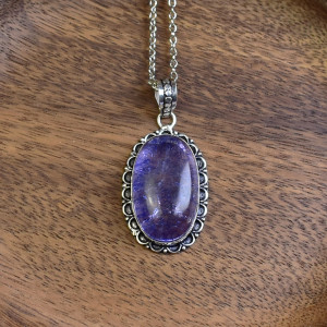 Posrebrzany ozdobny wisiorek z kwarcem Snake Skin #626