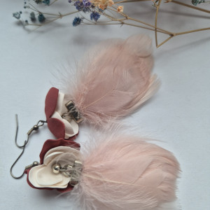 Kolczyki pióra  pastel leciutkie