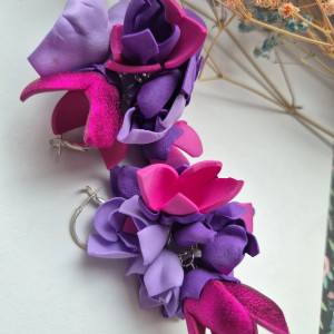 Kolczyki lekkie bujne kwiaty