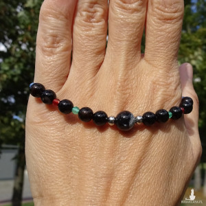 Bransoletka Agat na nici jedwabnej kamienie naturalne