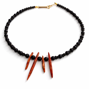 Naszyjnik Kamień Ksieżycowy Koral Czerwony