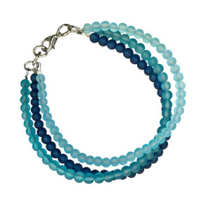 Bransoletka ze szklanych koralików w odcieniu laguny w218