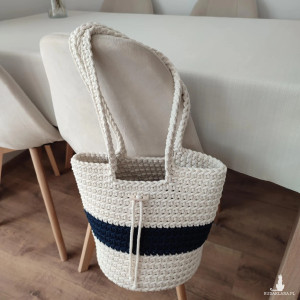 Torba szydełkowa na ramię ze sznurka 23cmx28cm