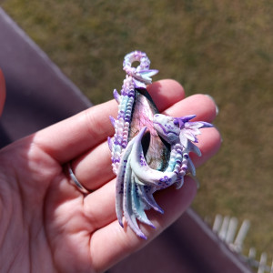 Naszyjnik smoczego strażnika z labradorytem, idealny na prezent, magia fantasty