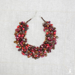 7018 Naszyjnik w odcieniach czerwieni i brązu