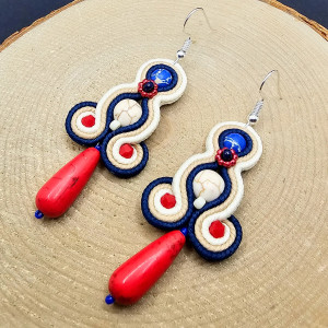 Kolorowe kolczyki sutasz z howlitem 7