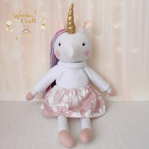 Jednorożec Cleo, przytulanka ręcznie szyta, prezent GOTOWY