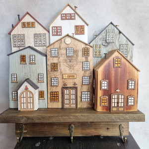 Wieszak - drewniane domki - na klucze i inne drobiazgi 21