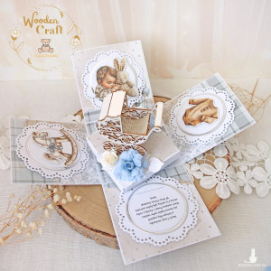 Exploding box chrzest, roczek, narodziny, prezent "BabyBoy" GOTOWY