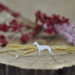 Whippet / Chart angielski - bransoletka z psem, srebro 925