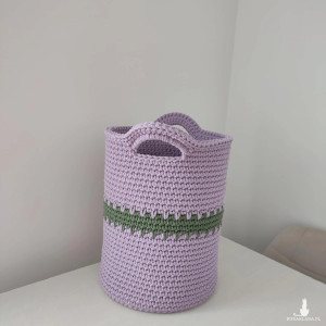Kosz szydełkowy ze sznurka bawełnianego 30cmx40cm