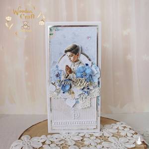 Kartka komunijna pamiątka pierwszej komunii świętej "Sapphire2" GOTOWA