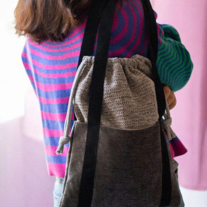 Pleciona torba na ramię z kominem