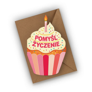 Kartka urodzinowa- Babeczka urodzinowa