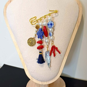 Broszka z agrafki " Ahoj " morskie klimaty