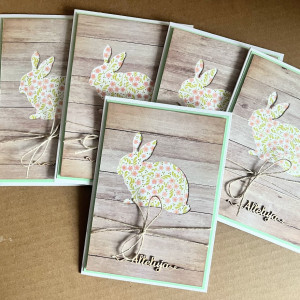 358-Wielkanoc-komplet 5 kartek z zajączkiem