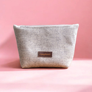 Szara kosmetyczka MAXI jasny flausz