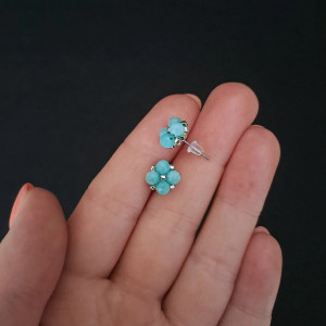 Delikatne Kolczyki Sztyfty - Amazonit