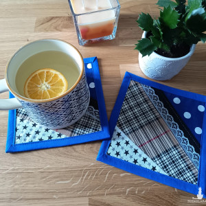 Podkładka pod kubek komplet dwie sztuki paczwork