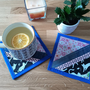 Podkładka pod kubek komplet dwie sztuki paczwork