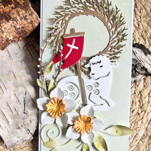 363,Wielkanoc- kartka wielkanocna z barankiem