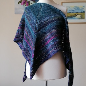 Oryginalna, szlachetna, wyjątkowa chusta z japońską włoczką Noro