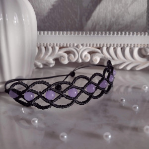 Bransoletka z jadeitami „Lawendowa Noc”