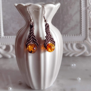 Kolczyki z bursztynem „Złote Promienie”