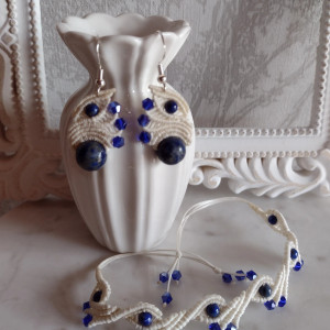 Kolczyki i bransoletka z lapis lazuli „Niebieska Laguna”