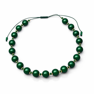 Naszyjnik Elegancki z Zielonych Korali - Styl Vintage / Klasyka