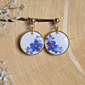 Kolczyki z niezapominajkami złote