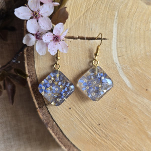 Kolczyki z niezapominajkami złote