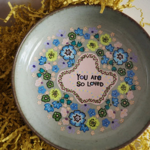 Ręcznie malowany talerz półmisek patera LOVED