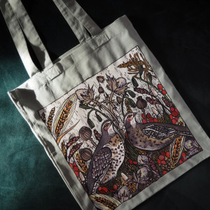 Ręcznie malowana torba płócienna tote shopperka FIELD