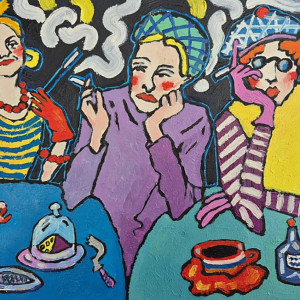 obraz ręcznie malowany plotka w trzech aktach