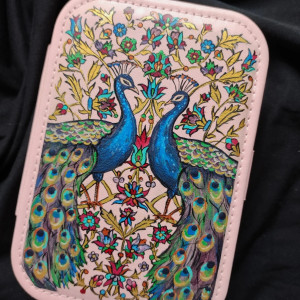 ręcznie malowane pudełko organizer na biżuterię PAWIE