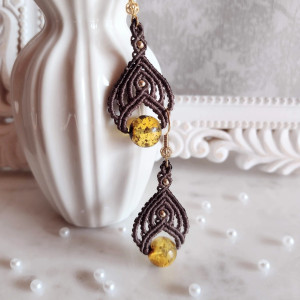 Kolczyki z bursztynem "Złota Czekolada"