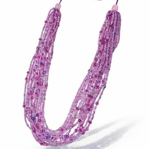 Naszyjnik Multi-Strand „Fioletowa Kaskada” - Wielowarstwowy Blask